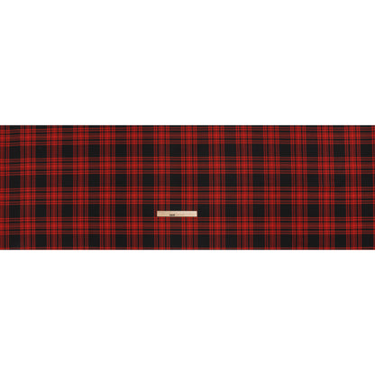 Virgin Wool Twill Made in Italy - Red and Black Plaid
