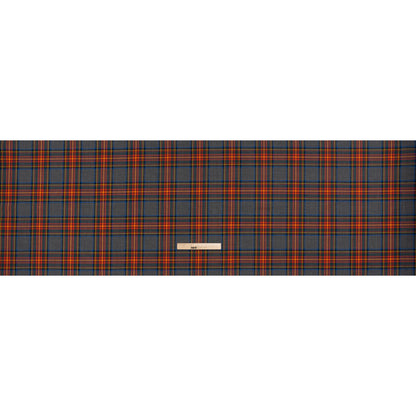 Virgin Wool Twill Made in Italy - Heathered Gray, Red and Yellow Plaid Full
