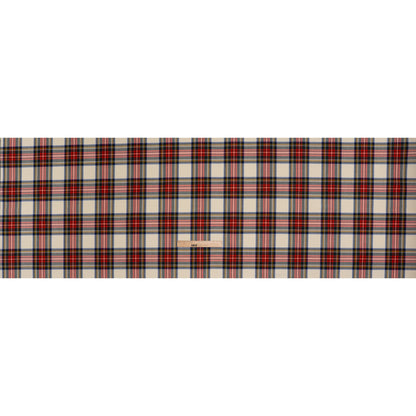 Virgin Wool Twill Made in Italy - White, Red and Blue Plaid Full