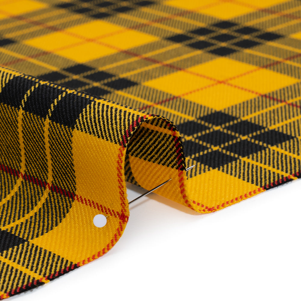 Virgin Wool Twill Made in Italy - Yellow, Black and Red Plaid