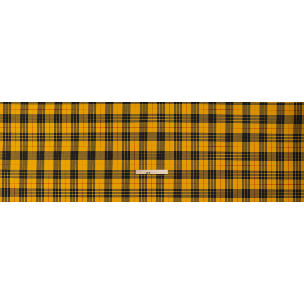 Virgin Wool Twill Made in Italy - Yellow, Black and Red Plaid