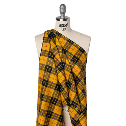 Virgin Wool Twill Made in Italy - Yellow, Black and Red Plaid