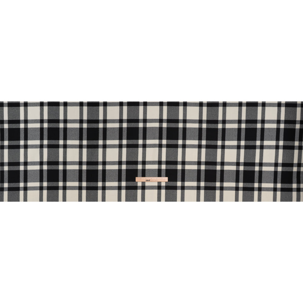 Virgin Wool Twill Made in Italy - Black and White Big Plaid Full