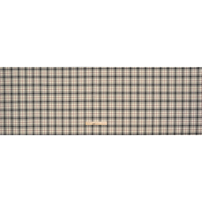 Virgin Wool Twill Made in Italy - Off White, Black and Wine Red Plaid