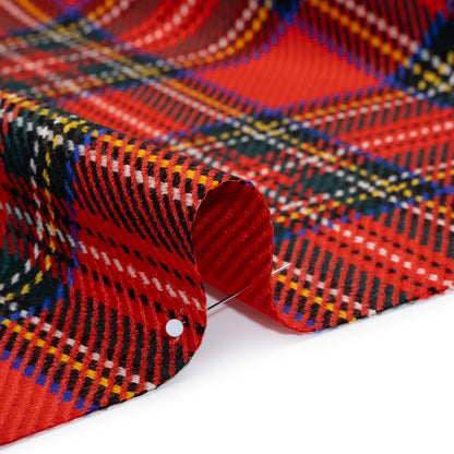 Heavy Virgin Wool Twill Made in Italy - Red, Blue and Green Plaid