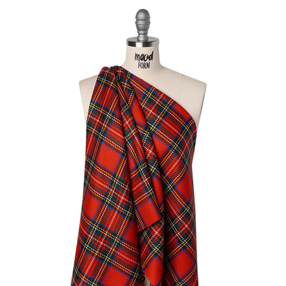 Heavy Virgin Wool Twill Made in Italy - Red, Blue and Green Plaid