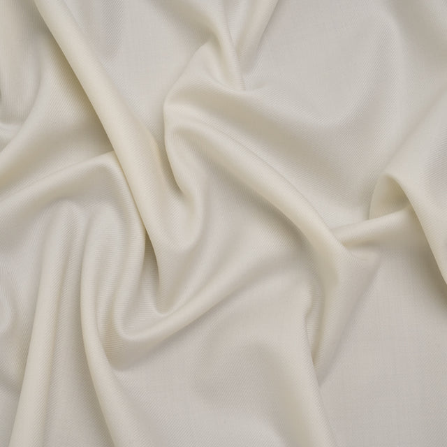 Virgin Merino Wool Twill Suiting Made in Italy - White