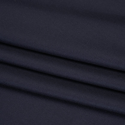 Virgin Merino Wool Twill Suiting Made in Italy - Navy Folded