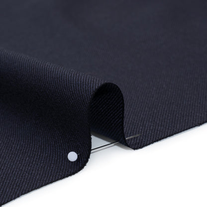 Virgin Merino Wool Twill Suiting Made in Italy - Navy Detail