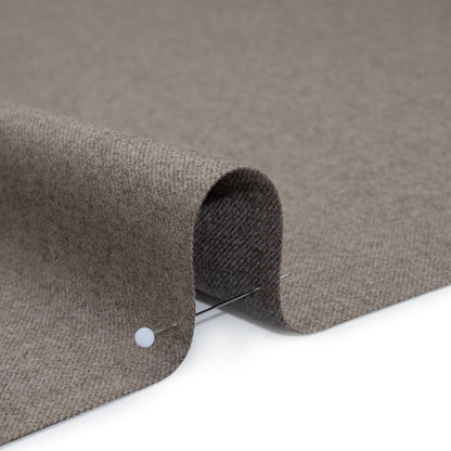 Brushed Virgin Wool Twill Made in Italy - Heathered Greige