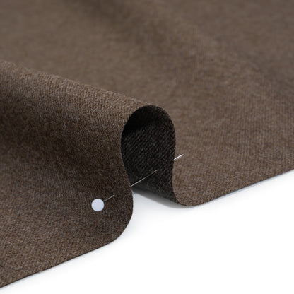 Brushed Virgin Wool Twill Made in Italy - Heathered Light Brown Detail