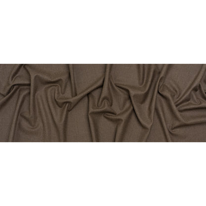 Brushed Virgin Wool Twill Made in Italy - Heathered Light Brown Full