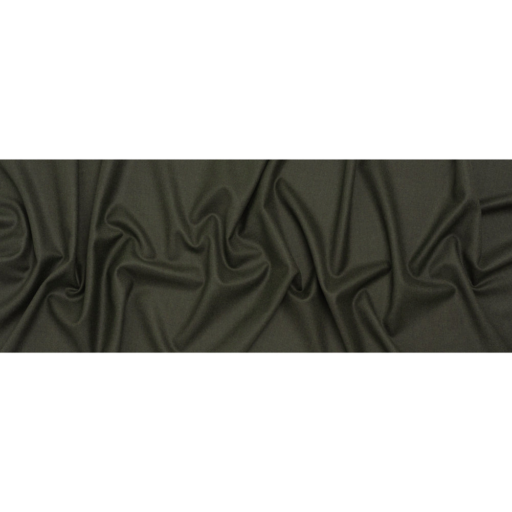 Brushed Virgin Wool Twill Made in Italy - Heathered Dark Forest Green Full