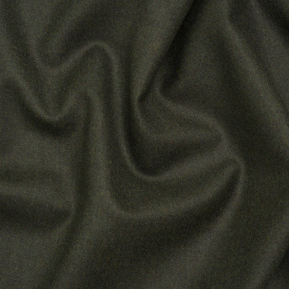 Brushed Virgin Wool Twill Made in Italy - Heathered Dark Forest Green