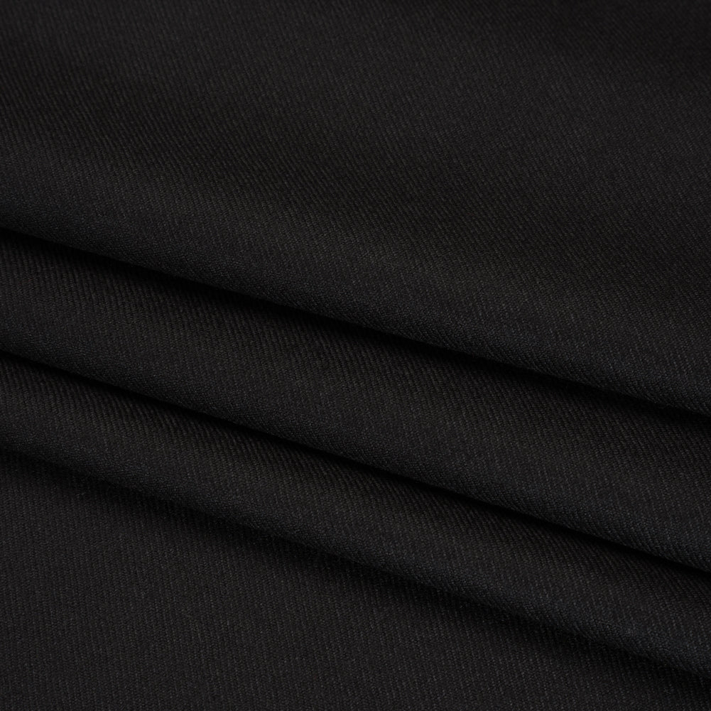 Brushed Virgin Wool Twill Made in Italy - Black