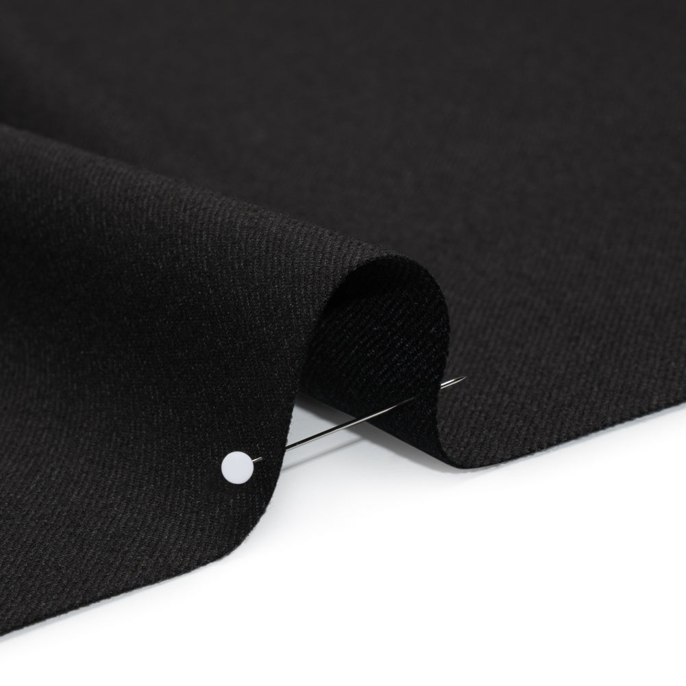 Brushed Virgin Wool Twill Made in Italy - Black