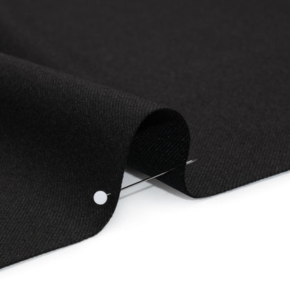 Brushed Virgin Wool Twill Made in Italy - Black