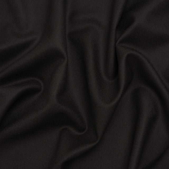 Brushed Virgin Wool Twill Made in Italy - Black