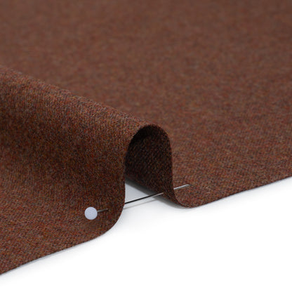 Brushed Virgin Wool Twill Made in Italy - Heathered Brick Red Brown