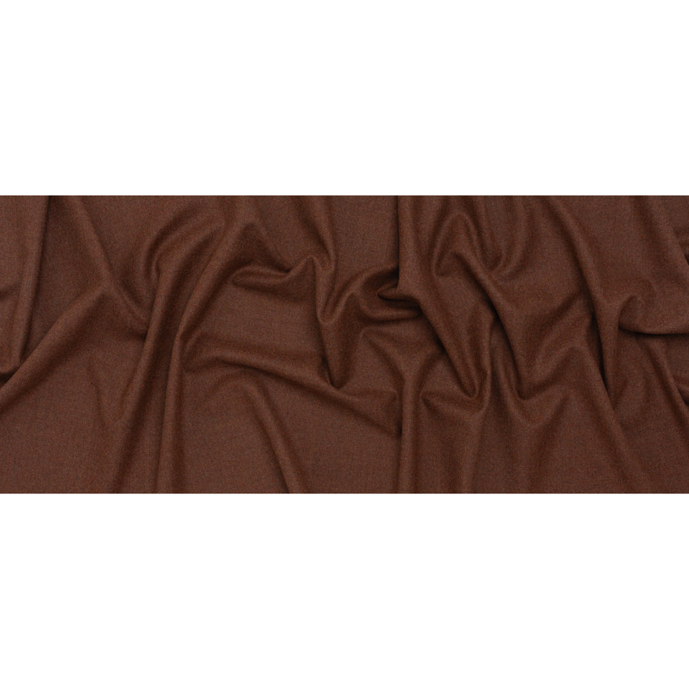 Brushed Virgin Wool Twill Made in Italy - Heathered Brick Red Brown