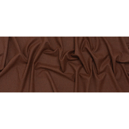 Brushed Virgin Wool Twill Made in Italy - Heathered Brick Red Brown