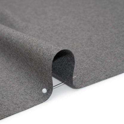Brushed Virgin Wool Twill Made in Italy - Heathered Light Gray
