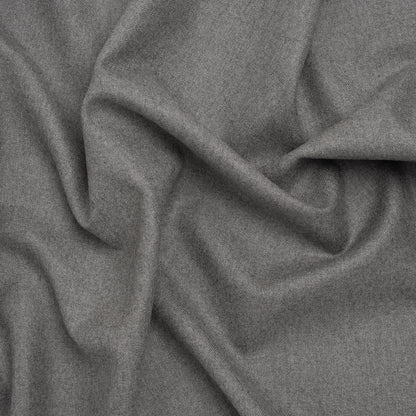 Brushed Virgin Wool Twill Made in Italy - Heathered Light Gray