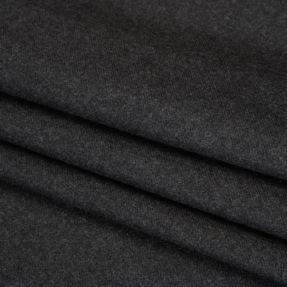 Brushed Virgin Wool Twill Made in Italy - Heathered Dark Gray