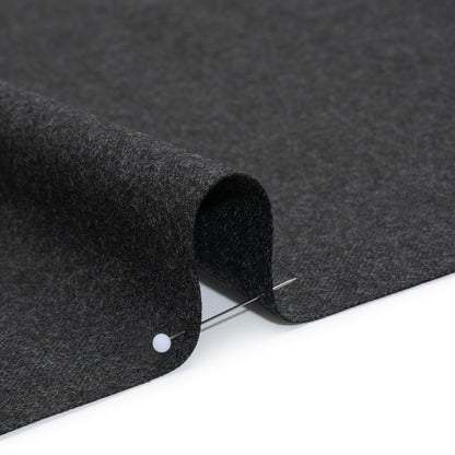 Brushed Virgin Wool Twill Made in Italy - Heathered Dark Gray