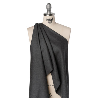 Brushed Virgin Wool Twill Made in Italy - Heathered Dark Gray