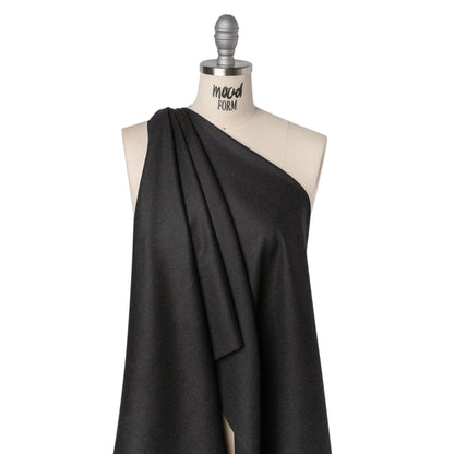 Brushed Virgin Wool Twill Made in Italy - Heathered Anthracite Gray