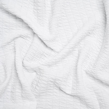 Ruched Stretch Modal and Cotton Double Knit - White - Deadstock