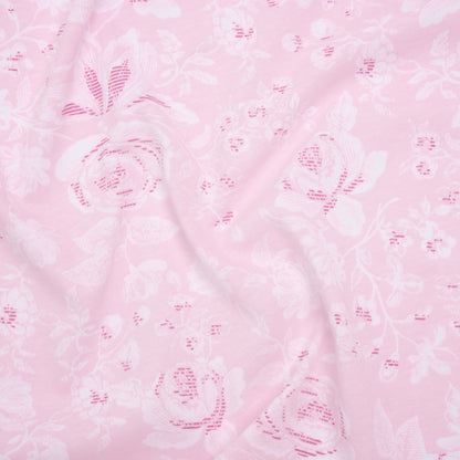 Cotton Jersey - Pink and White Floral - Deadstock