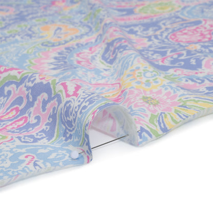 Cotton and Viscose Jersey - Periwinkle, Sky Blue and Magenta Paisley - Deadstock