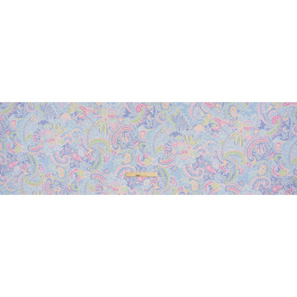 Cotton and Viscose Jersey - Periwinkle, Sky Blue and Magenta Paisley - Deadstock