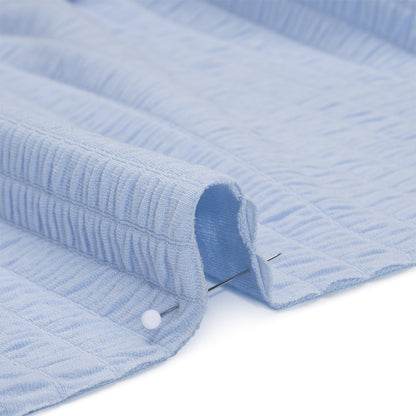 Ruched Stretch Modal and Cotton Double Knit - Pale Blue - Deadstock