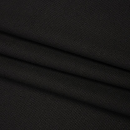Textured Stretch Wool Suiting - Black - Deadstock