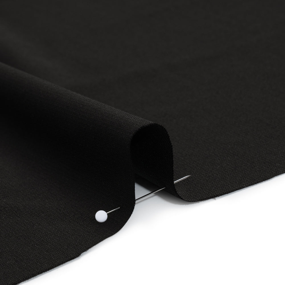 Textured Stretch Wool Suiting - Black - Deadstock