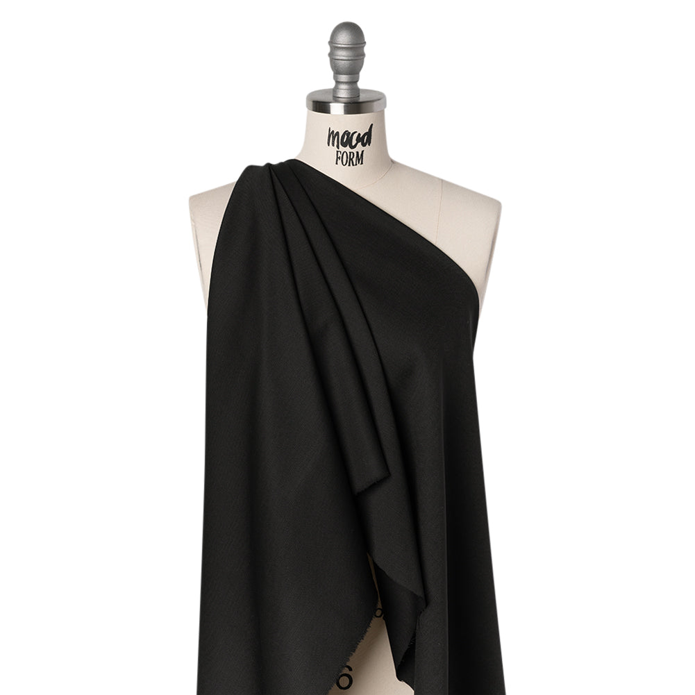 Textured Stretch Wool Suiting - Black - Deadstock