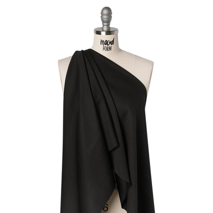 Textured Stretch Wool Suiting - Black - Deadstock