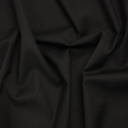 Textured Stretch Wool Suiting - Black - Deadstock
