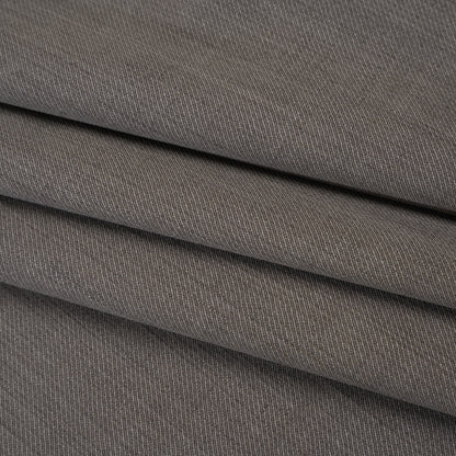 Super 120 Wool Twill Suiting - Gray Brown - Deadstock
