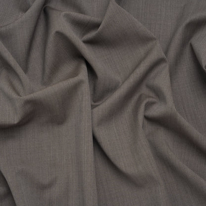 Super 120 Wool Twill Suiting - Gray Brown - Deadstock