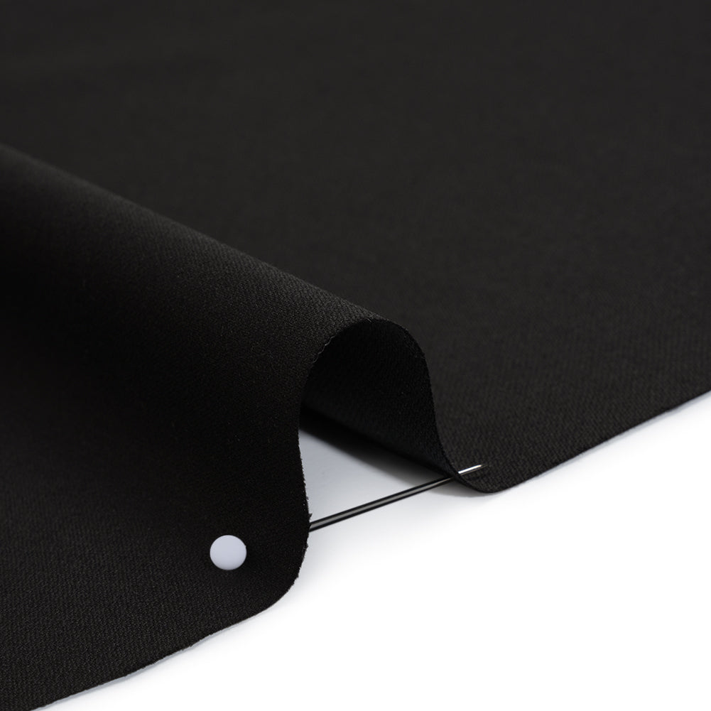 Wool Crepe-Faced Suiting - Black - Deadstock