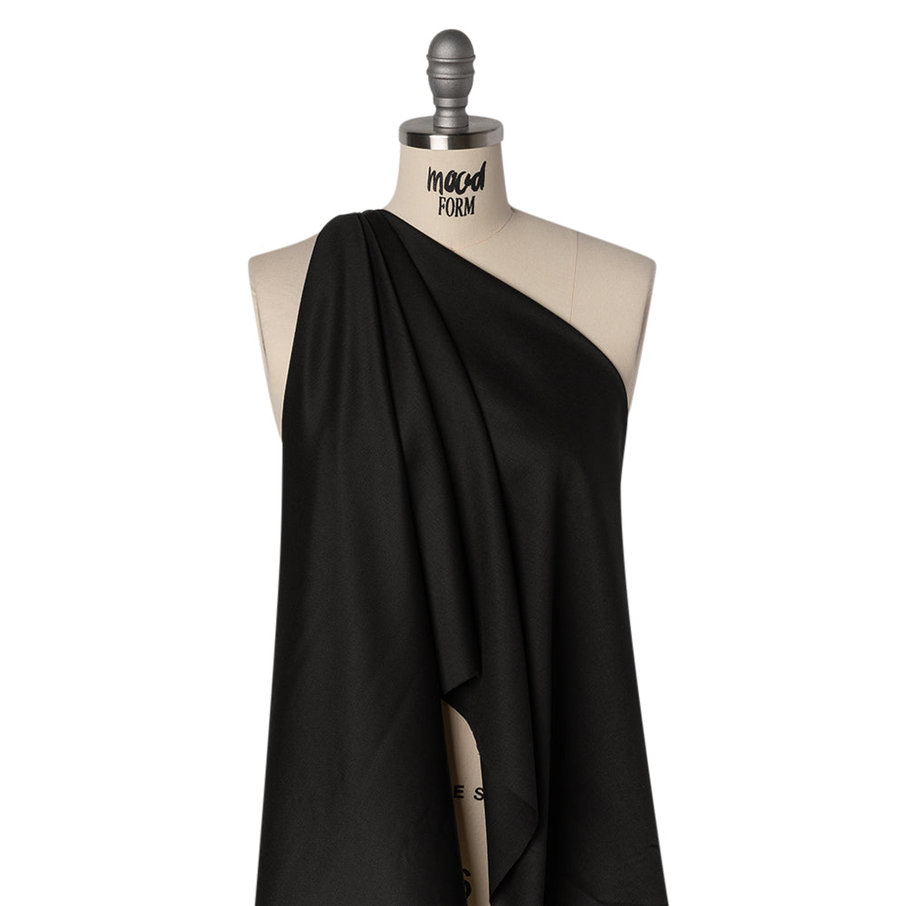 Wool Crepe-Faced Suiting - Black - Deadstock