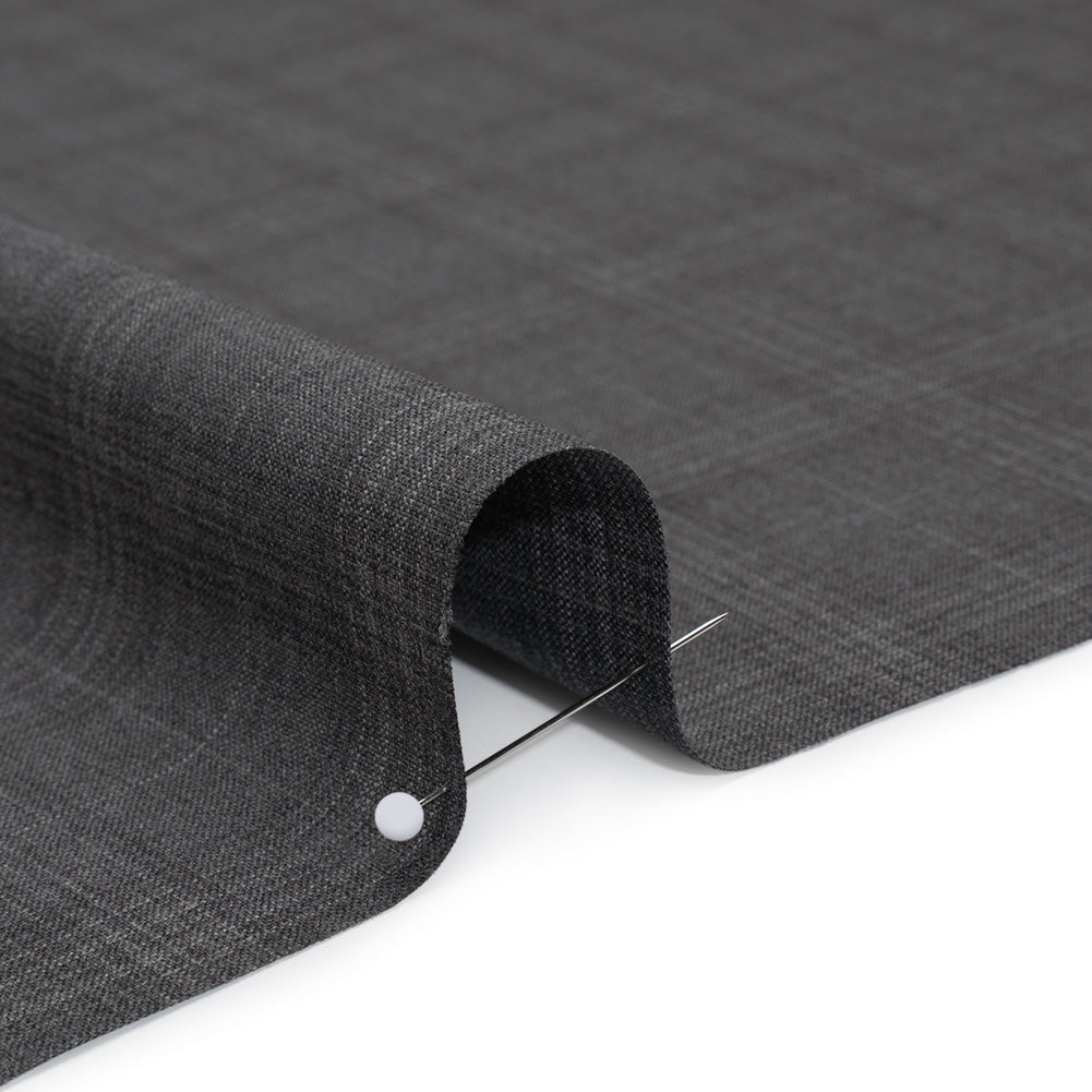 Super 100 Wool Suiting - Gray Monochromatic Plaid - Deadstock