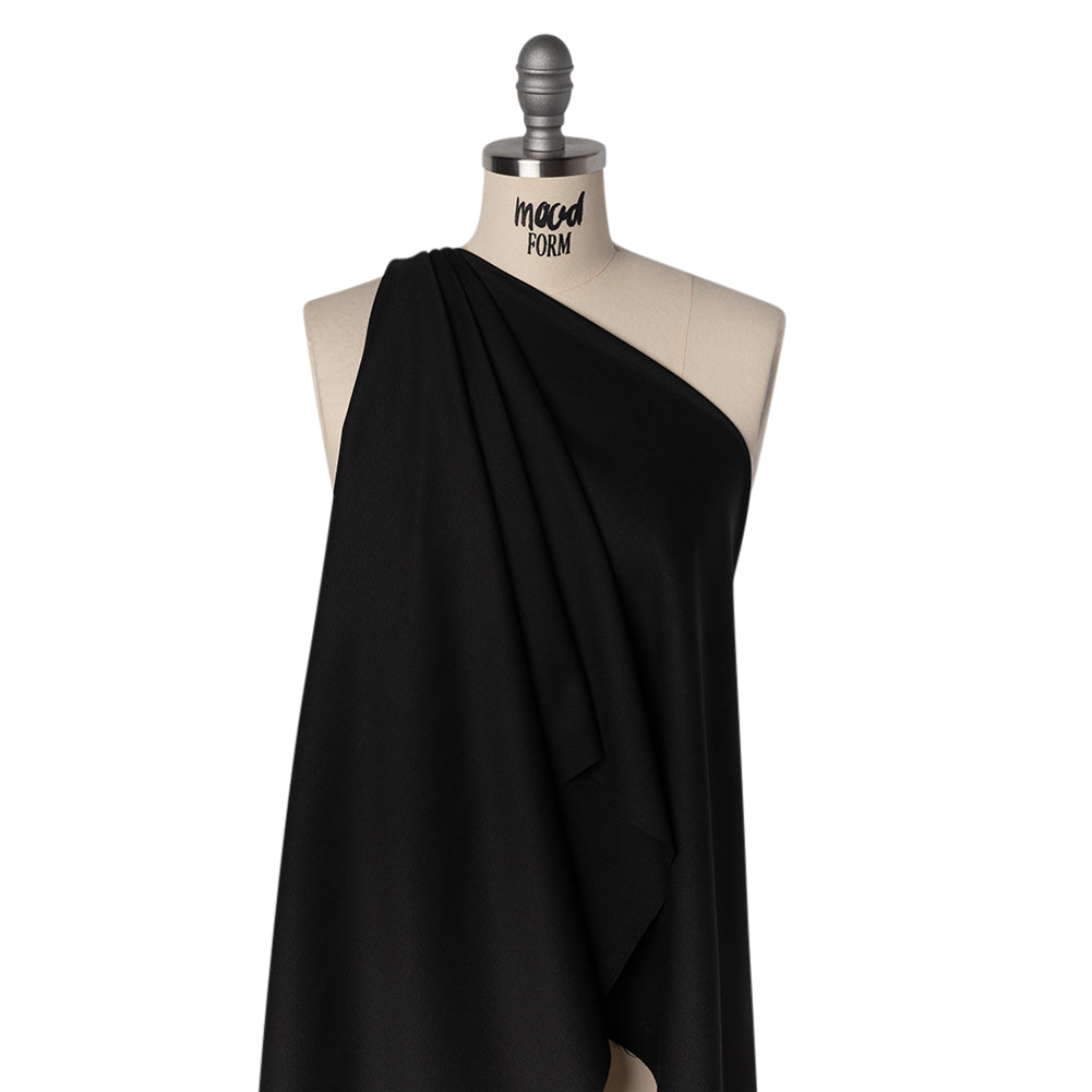 Wool Crepe Suiting - Black - Deadstock