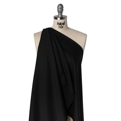 Wool Crepe Suiting - Black - Deadstock
