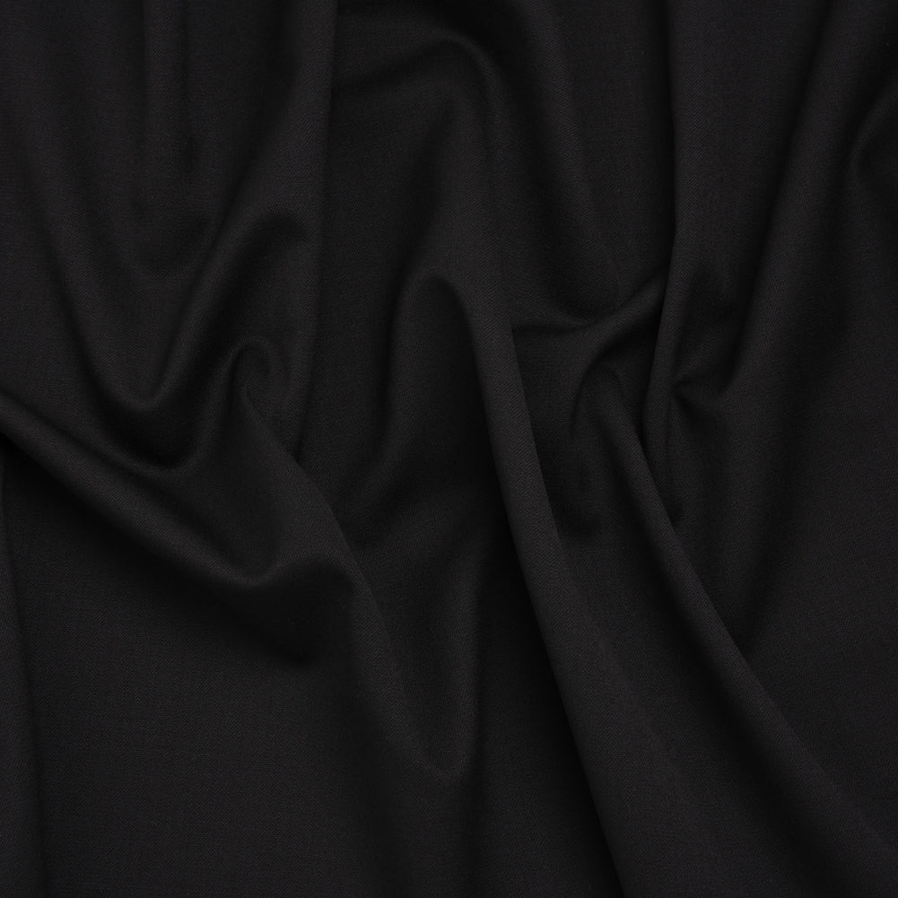 Wool Crepe Suiting - Black - Deadstock