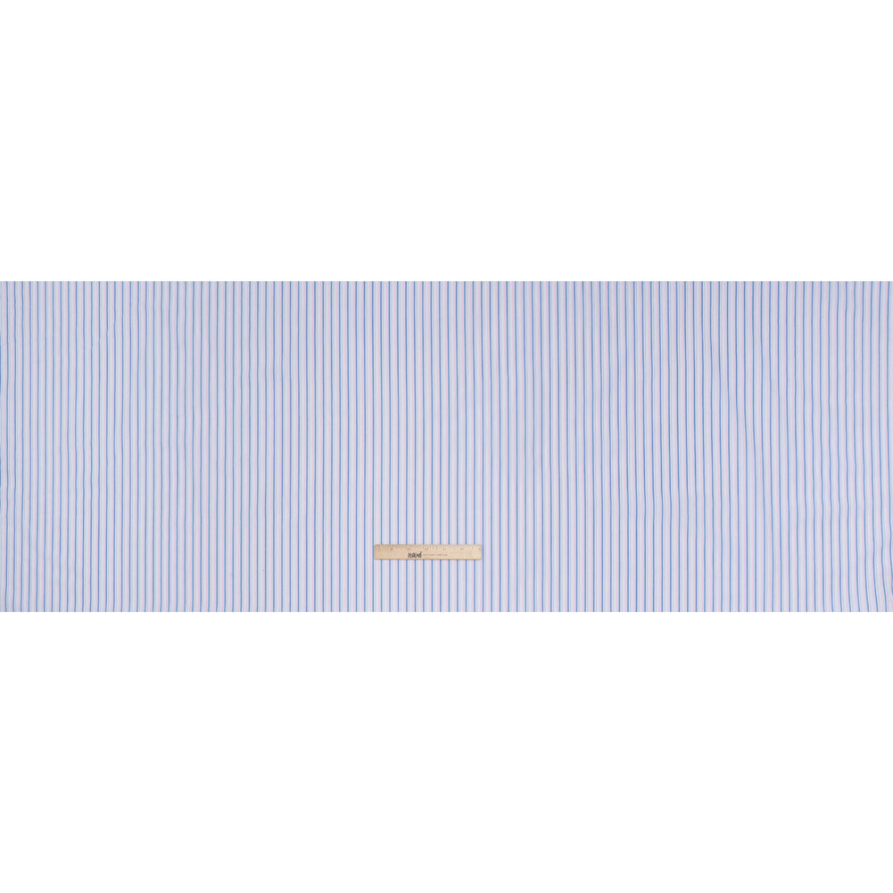 Cotton Shirting - Light Blue, Baby Pink and White Stripes - Deadstock